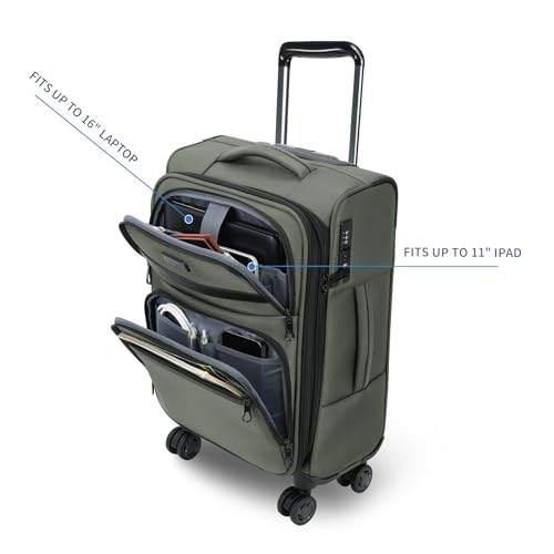 Softside Expandable Carry On Luggage with Spinner Wheels and TSA Lock B846