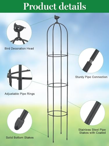 Garden Trellis for Climbing Plants, Rustproof Metal, White E4572