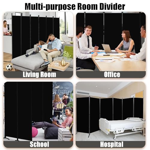 Room Divider, 6-Panel Folding Privacy Screen, Freestanding Partition G607