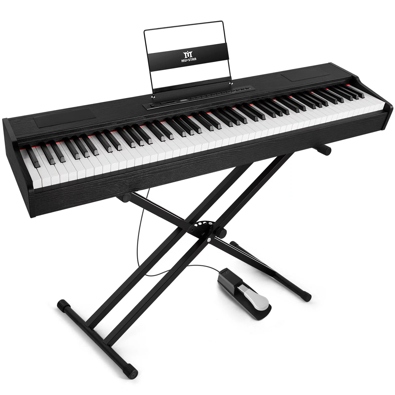 88-Key Digital Piano Weighted Keyboard with Stand, Bluetooth, Pedal, Bag N29665