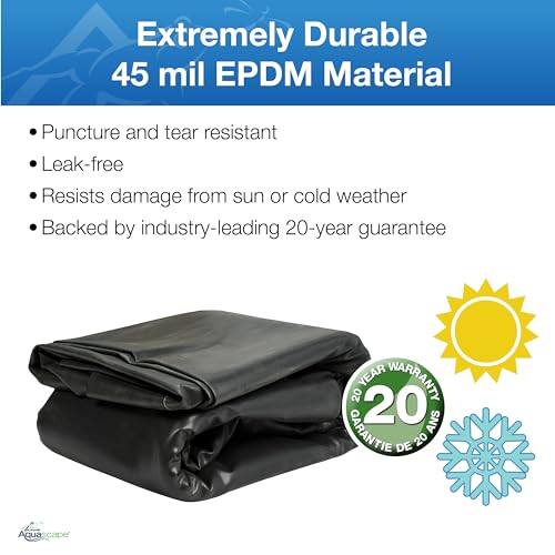 Pond Liner 10 x 8 ft, 80 sq ft, Black W186