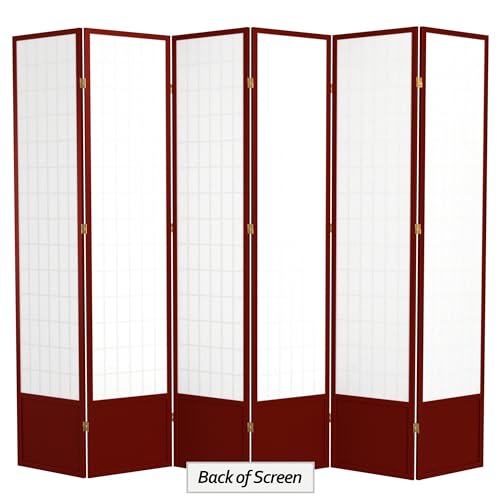 7 ft. Tall Window Pane Shoji Screen Room Divider, 3 Panels, White S15216