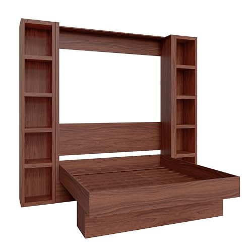 Queen Murphy Wall Bed with Two Bookshelves Z468