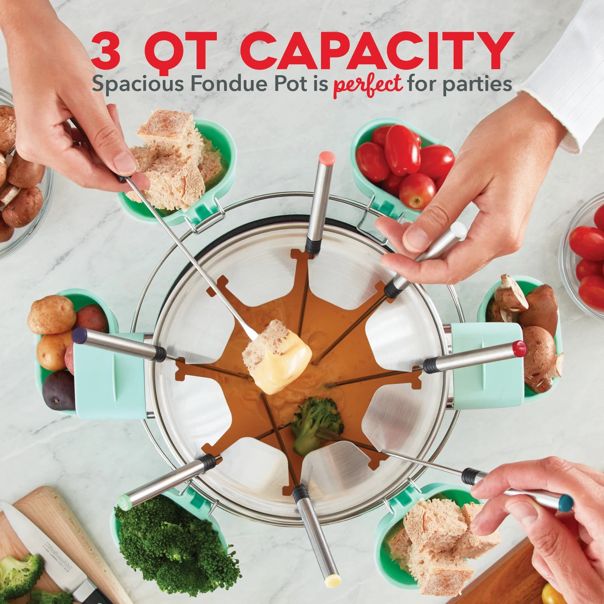 Stainless Steel Fondue Maker with Temperature Control, 3-Quart C8067