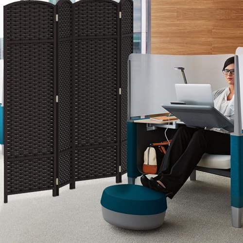 4 Panel Room Divider Screen 5.6 Ft Tall Folding Privacy Partition H959002