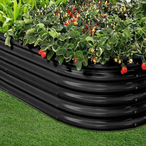 Galvanized Raised Garden Bed Kit 4x2x1.5ft Oval Metal Planter Box for Vegetables Outdoor V57489
