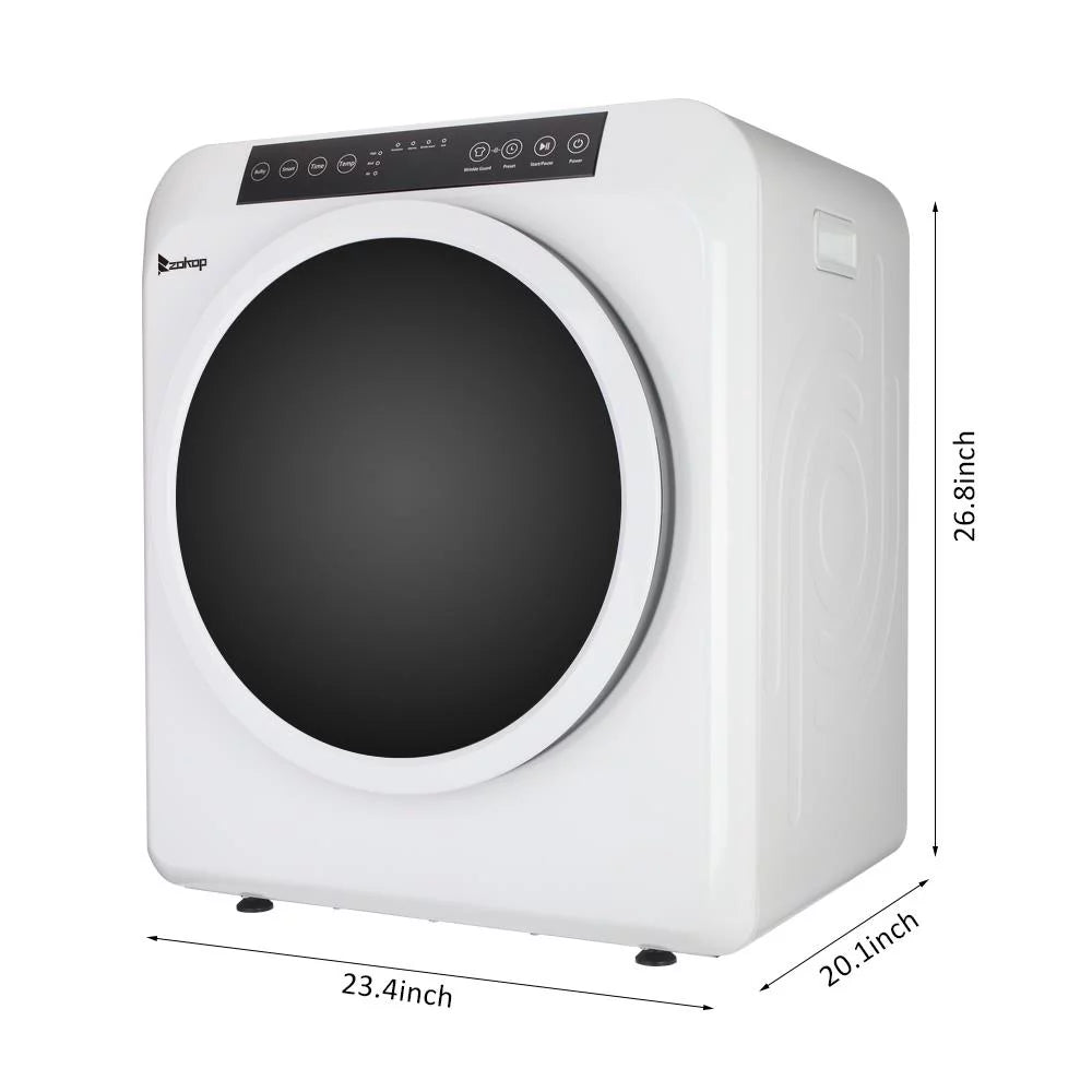 Compact Electric Clothes Dryer 13lbs Capacity Stainless Steel, White W209