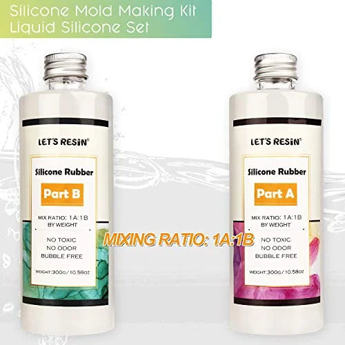 Silicone Mold Making Kit Liquid Silicone Rubber Non-Toxic Translucent Clear 21.16oz F19483