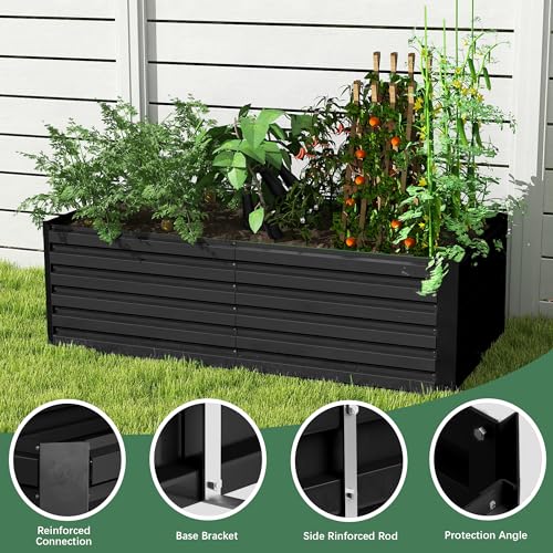 Galvanized Raised Garden Bed 8x4x2ft, Large Metal Planter Box for Outdoor Vegetables, Flowers & Herbs D2106