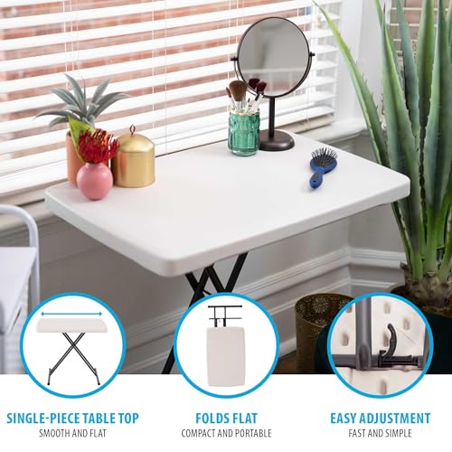4-Foot Commercial Adjustable Folding Table, Almond T677