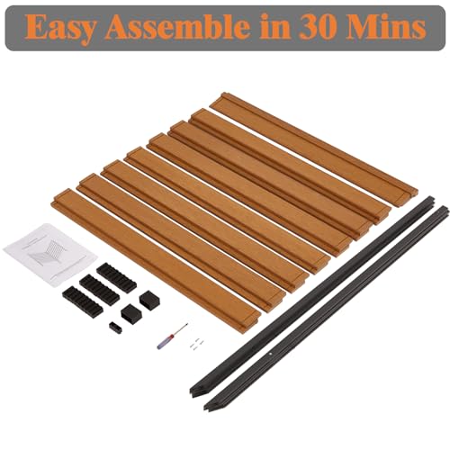 Outdoor Privacy Screen with Heavy Duty Stakes, Weather Resistant, 51"H x 39"W, 2-Panels T24610