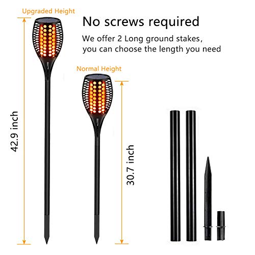 43" Flickering Flame Torch Lights Outdoor Waterproof for Yard Garden Pathway 4-Pack W755732