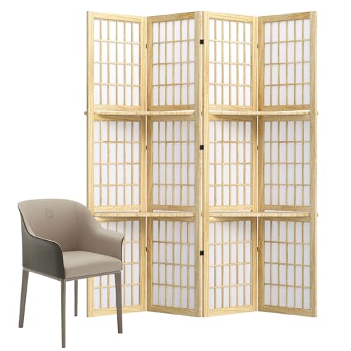 Japanese Shoji Style Folding Room Divider, 4 Panels, Black G5567