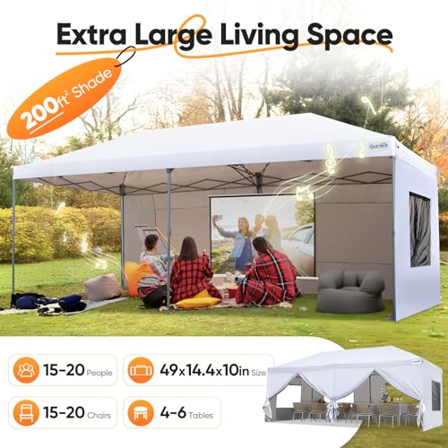 Pop up Canopy Tent 10x20ft Waterproof with Roller Bag B932