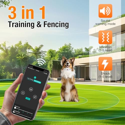 Wireless Dog Fence & Training Collar with GPS Geo-Fence, 3 Correction Modes, 7-Day Battery P120769