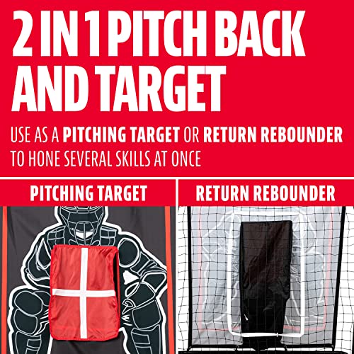 Baseball Pitching Target and Rebounder Net - 2-in-1 Pitch Trainer and Pitchback Net S812611