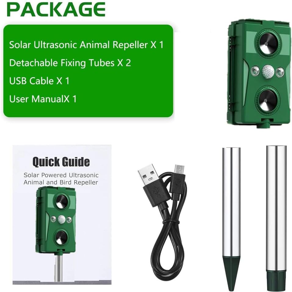 Solar Ultrasonic Animal Repellent Waterproof Motion Detector A807