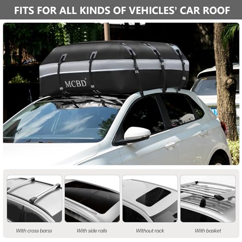 Soft-Shell Waterproof Rooftop Cargo Carrier, 21 Cubic Feet, with Straps and Storage Bag I12135