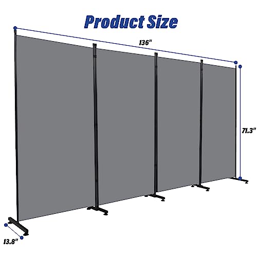 Room Divider 6ft 3 Panel Portable Fabric Partition Screen D7135