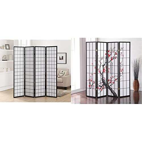 4 Panel Shoji Room Divider Screen, Natural C5775