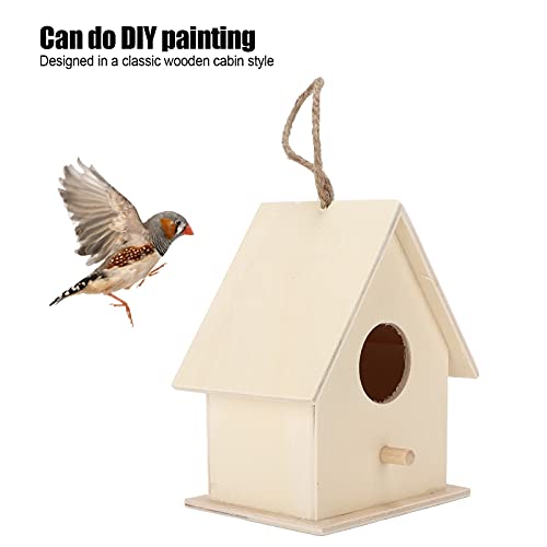 Small Hanging Wooden Bird House Kit for Kids DIY Outdoor Nest P34008