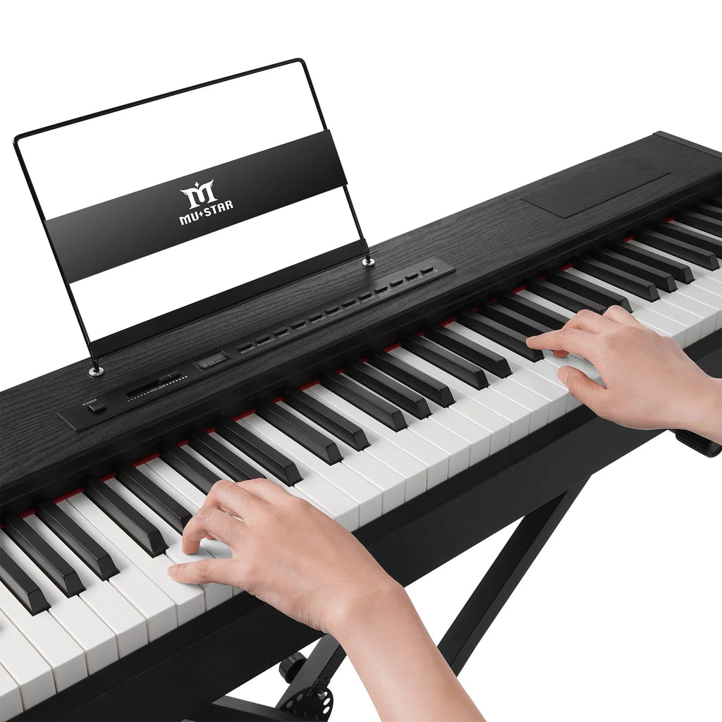 88-Key Digital Piano Weighted Keyboard with Stand, Bluetooth, Pedal, Bag N29665