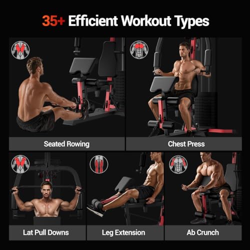 Home Gym System with 160LB Weight Stack, Full Body Strength Training H7527