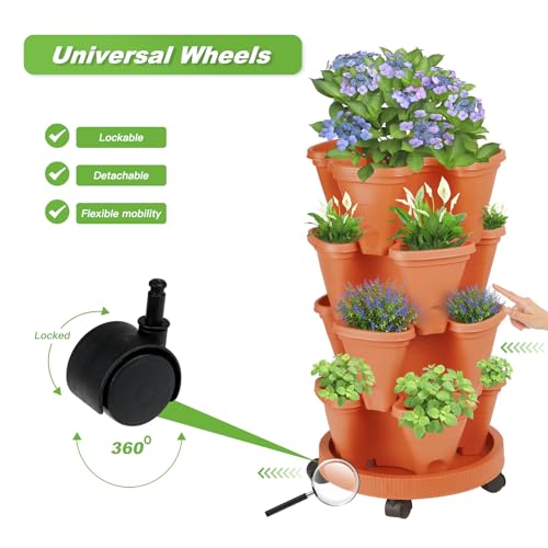 7 Tier Vertical Garden Planter with Watering Bottle and Wheels P37144