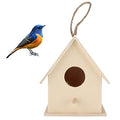 Wooden Bird House Kits for Kids Small Hanging Birdhouse for Outside Durable Wood DIY Bird Nest Hut for Wren Swallow Sparrow Hummingbird Finch Throstle Robin(Large size with hemp rope No. 6)