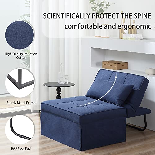 Folding Sofa Bed with Adjustable Backrest, Dark Grey Q8430