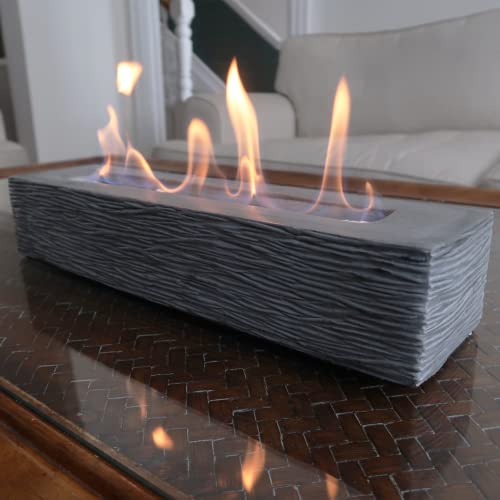 Large Rectangle Tabletop Fire Pit - Portable Bioethanol Fireplace for Indoor & Garden O466