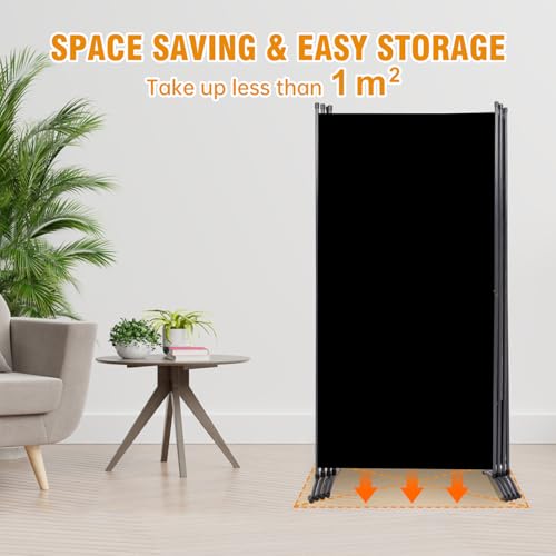 Room Divider Screen 3 Panel Folding Partition with Metal Frame, Grey N348