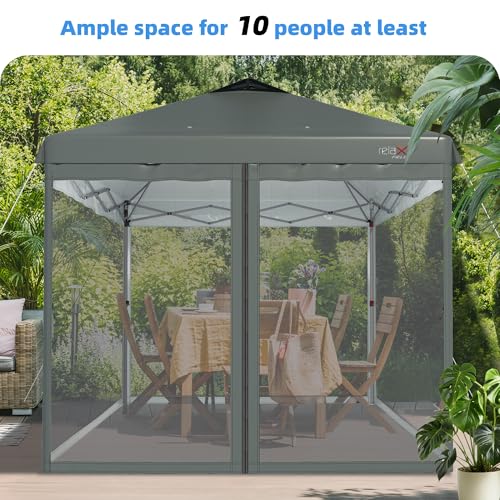 Pop Up Canopy Tent 10x10 with Mosquito Netting and Zipper Doors Q33413