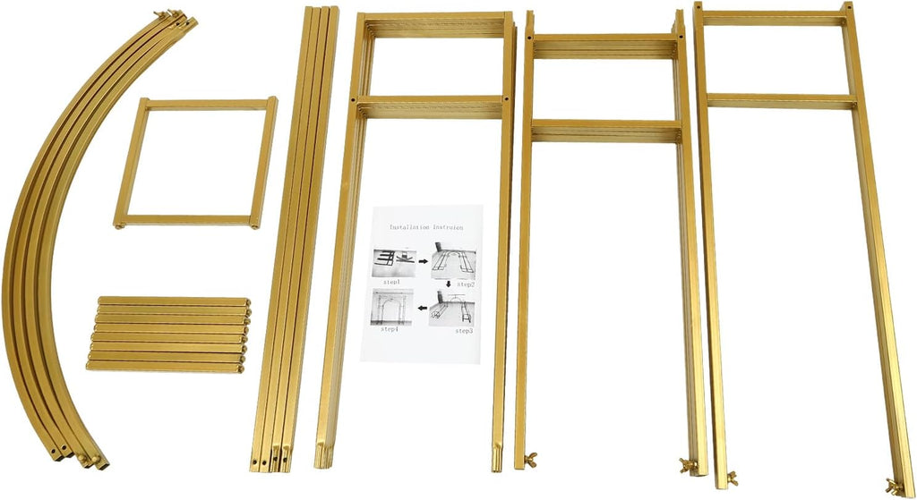 Gold Metal Double Arch Wedding Backdrop Stand F225009