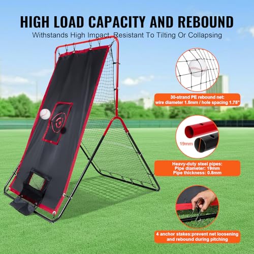 Baseball and Softball Rebounder Net with Pitching Target U4848
