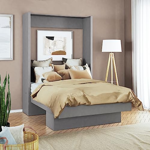 Full Murphy Wall Bed in White with Shelf Q5664