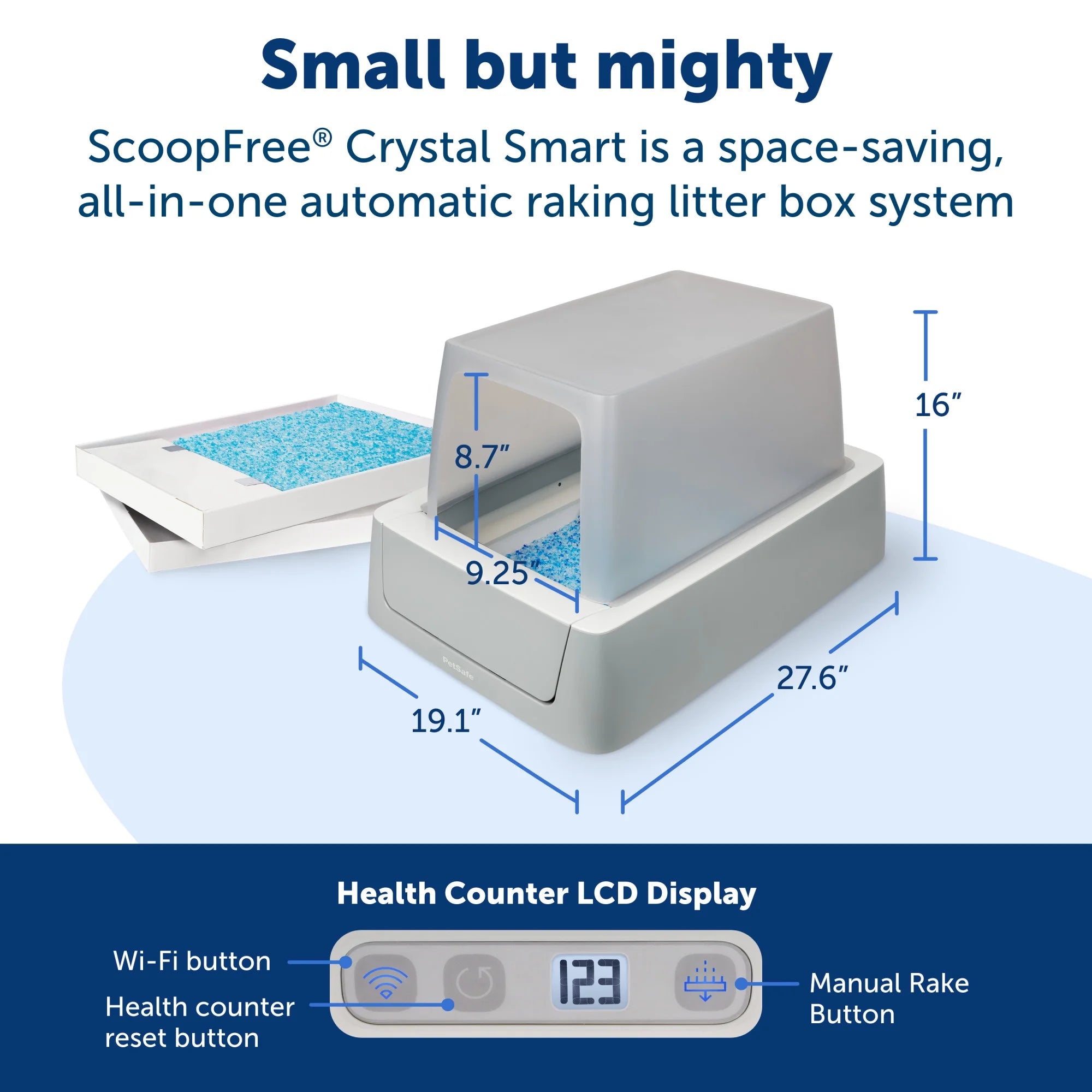Self-Cleaning Cat Litter Box with Phone App, Gray Q761990