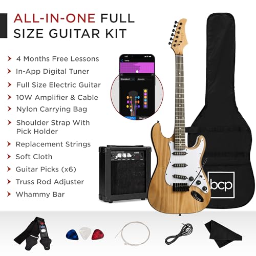 39in Full Size Beginner Electric Guitar Starter Kit with Case and Amp E13920
