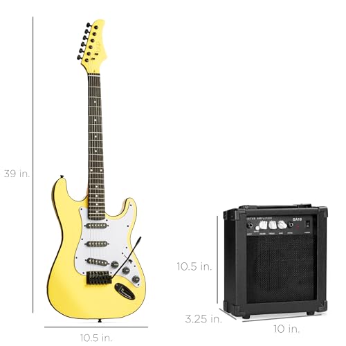 39in Full Size Beginner Electric Guitar Starter Kit with Case and Amp E13920