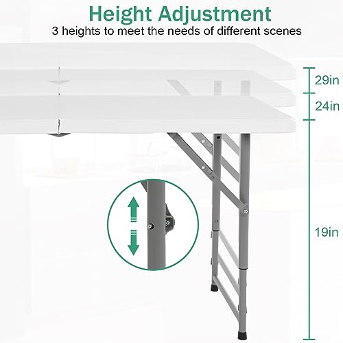Folding Table 4 FT Heavy Duty Plastic with Carrying Handle W949447
