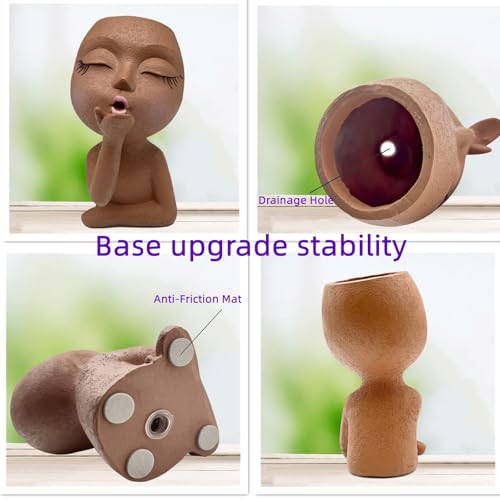 Face Planter Pot for Plants Succulent Cactus Indoor Outdoor Q55365