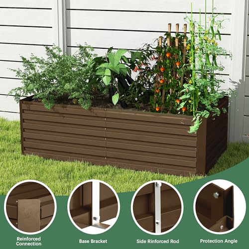 Galvanized Raised Garden Bed 8x4x2ft, Large Metal Planter Box for Outdoor Vegetables, Flowers & Herbs D2106