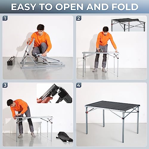 Folding Camping Table Aluminum Roll Up Portable Picnic Table Q486920