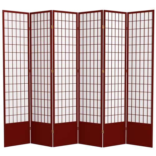 7 ft. Tall Window Pane Shoji Screen Room Divider, 3 Panels, White S15216