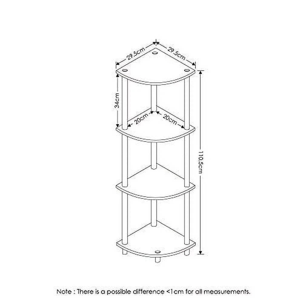 4-Tier Corner Shelf, Espresso/Black R9851