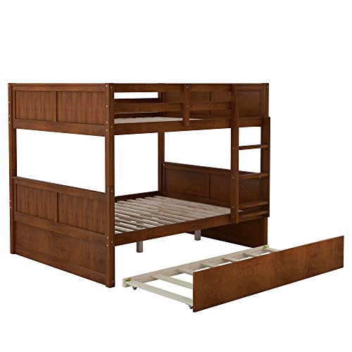 Twin Over Full Bunk Bed with Slide and Stairs for Kids I642