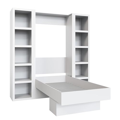 Queen Murphy Wall Bed with Two Bookshelves Z468