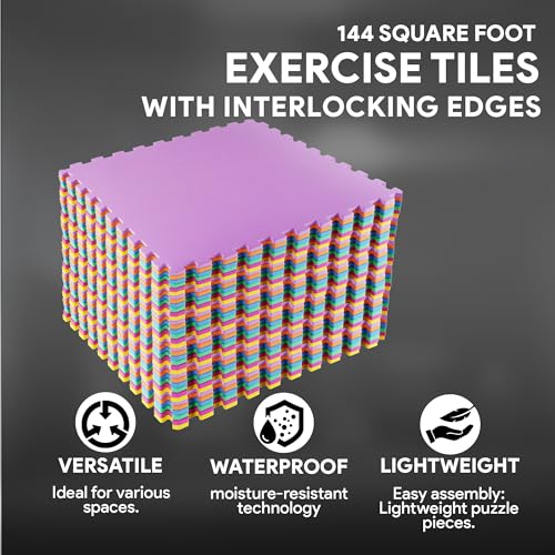 Puzzle Exercise Mat with EVA Foam Interlocking Tiles for MMA, Gymnastics and Home Gym H787