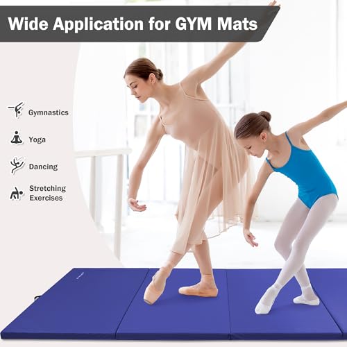 Folding Exercise Gymnastics Mat, 4x8x2 Inch, with Carrying Handles P466