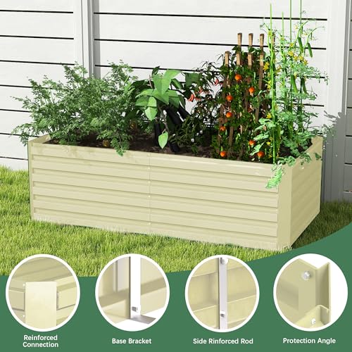 Galvanized Raised Garden Bed 8x4x2ft, Large Metal Planter Box for Outdoor Vegetables, Flowers & Herbs D2106